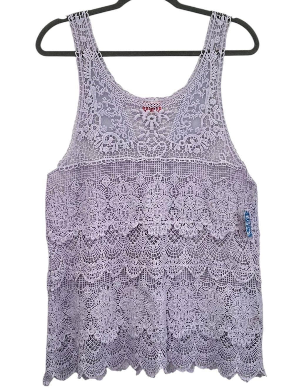NWT Intimately Free People Lavender Crochet Lace Tank Top Size M $98 Retail